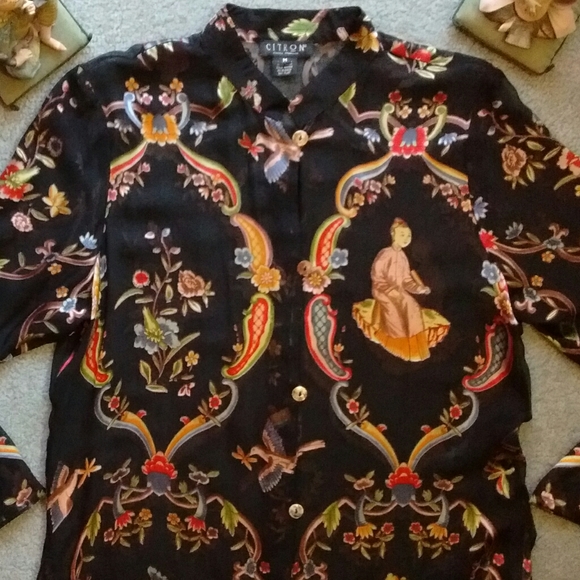 Citron Tops - CITRON Sheer Silk Tunic!